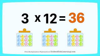 Multiplication Concept Multiply by 3 | 3 Times Table | Golden Kids Learning