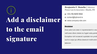 How to add a disclaimer to your email signature