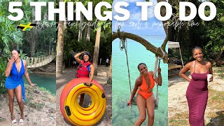 5 THINGS TO DO IN TRELAWNY, JAMAICA! vlog *vacation travel itinerary* (food, Swimming, Beach, River)