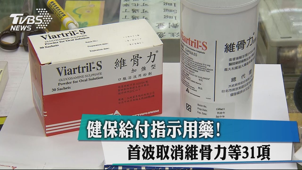 健保給付指示用藥 首波取消維骨力等31項