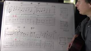 Comment jouer "Alouette, gentille alouette"(2/3) y  la guitare, facile.