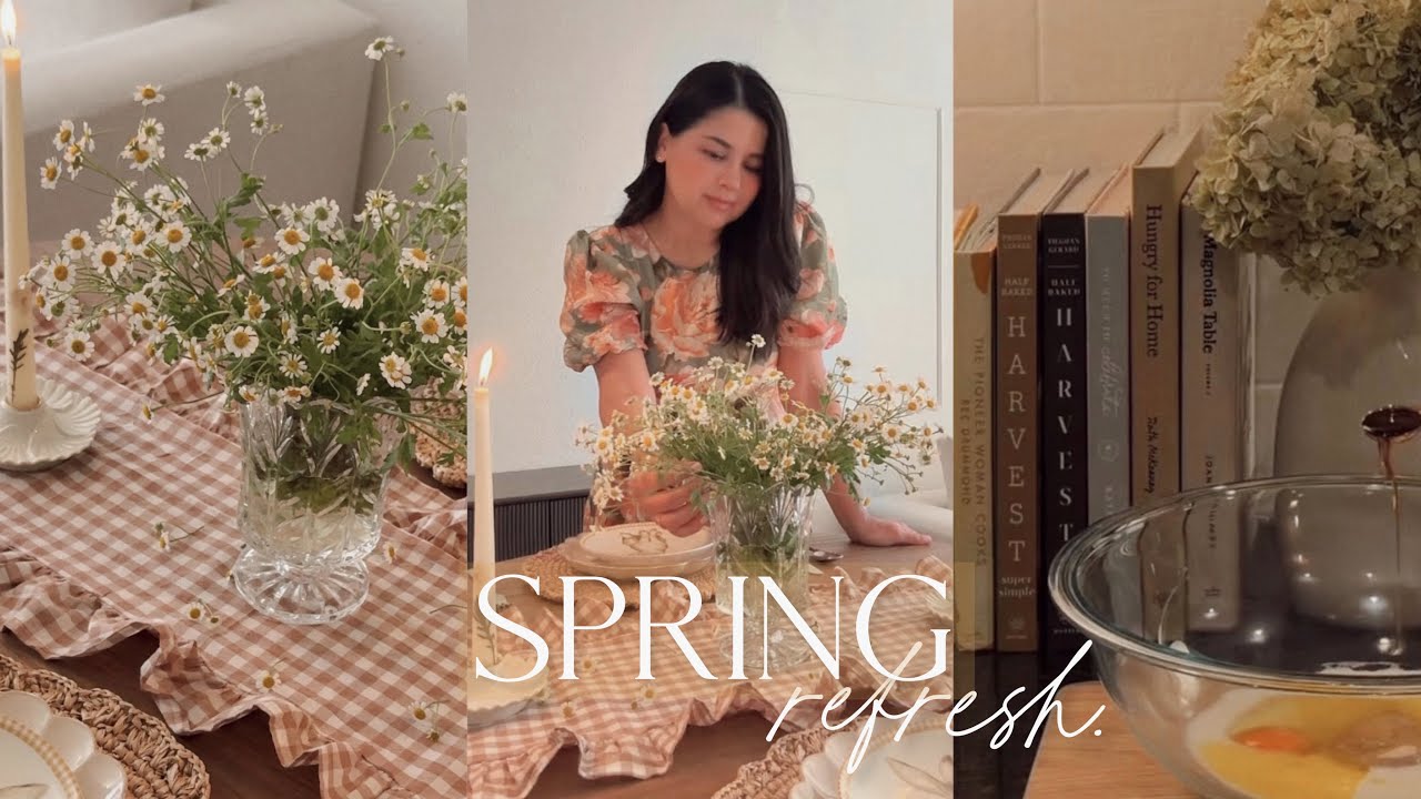 SPRING DECOR🪴🪿|  spring home refresh | new egohome mattress!