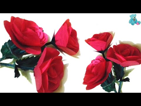 Handmade Paper Rose | Easy And Beautiful Paper Flower Rose Making | Diy Flowers | Paper Flower