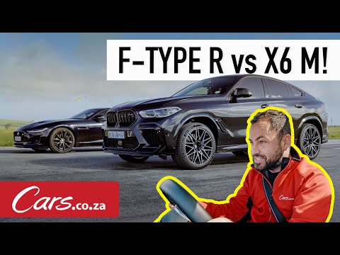 Thumbnail for Drag race! BMW X6 M Competition vs 2020 Jaguar F-Type R AWD by BMW X6