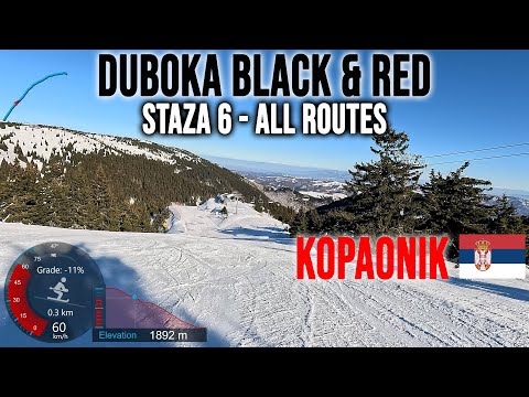 [4K] Skiing Kopaonik, Duboka 1 Black and Red Staza 6 - All Routes & Staza 4, Serbia, GoPro HERO13