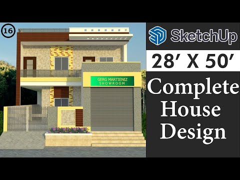 28 X 50 House Design in Sketchup for Beginners || Tutorial in Hindi