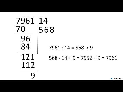 Impartirea la doua si trei cifre, matematica clasa a V-a