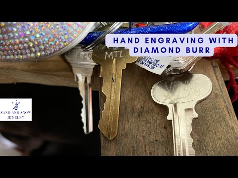 Hand Engraving with Diamond Burr | hand engraving with foredom flex shaft | hand engraving a key