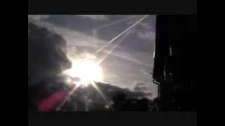 Chemtrails and Red Glow on Night Horizon. 30.10.12.