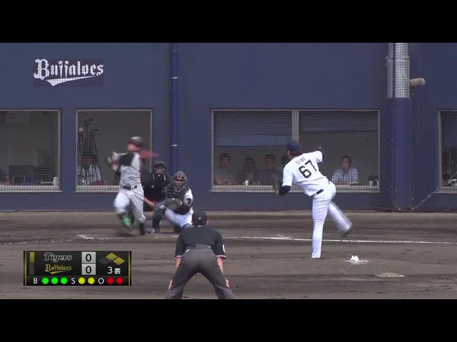 【ファーム】バファローズ・佐藤世がピンチの場面で空振り三振を奪う!! 2017/9/13 Bs-T(ファーム)
