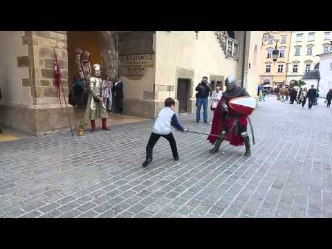 Knight vs Kid sword fight Poland Krakow Sept 2015