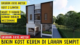 Download lagu MINIMALIST BOARDING HOUSE DESIGN 8X16 METERS | 2-story boarding house with 3x5 meters per room mp3