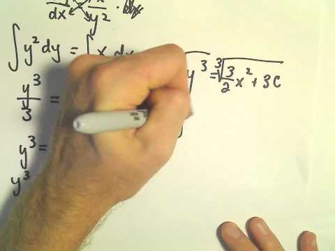 Solving a Separable Differential Equation, Another Example #1