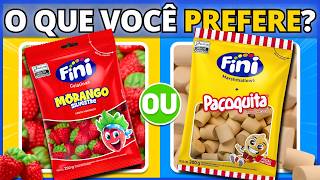 🔄 O QUE VOCÊ PREFERE? Fini Morango ou Paçoquita | Edição Comidas | Jogo das Escolhas | #quiz