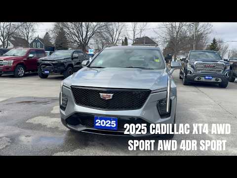 2025 Cadillac XT4 AWD 4dr Sport in Silver for sale at Gananoque Chevrolet Buick GMC in Gananoque, ON