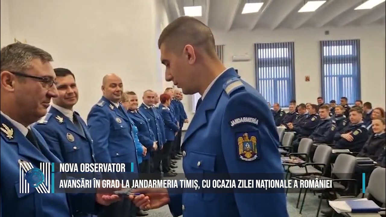 Avansări în grad la Jandarmeria Timiș, cu ocazia Zilei Naționale a României