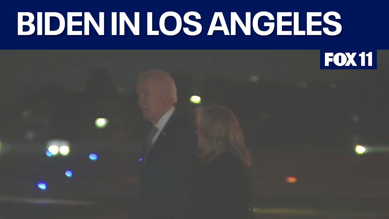 Joe Biden arrives in Los Angeles