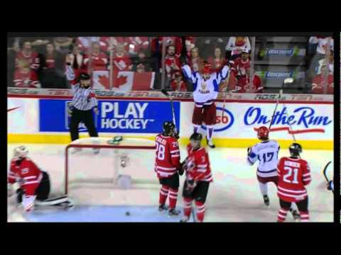 IIHF U-20 2012 Semifinal: Canada-Russia 5-6 || GOALS