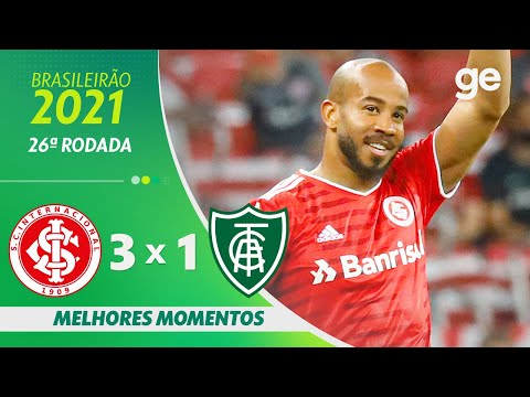 INTERNACIONAL 3 X 1 AMÉRICA-MG | MELHORES MOMENTOS | 26ª RODADA BRASILEIRÃO 2021 | ge.globo