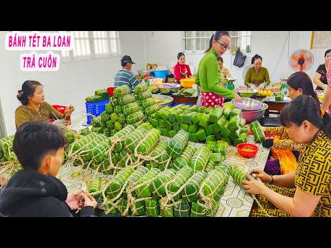Bánh Tét Trà Cuôn | Quy trình Gói Bánh Tét 3 Màu cực đẹp chuẩn vị ở Miền Tây