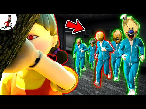 Squid Game 🟢 Green light Red light 🔴 Ice Scream, Granny, Scary Teacher ★ funny horror animations