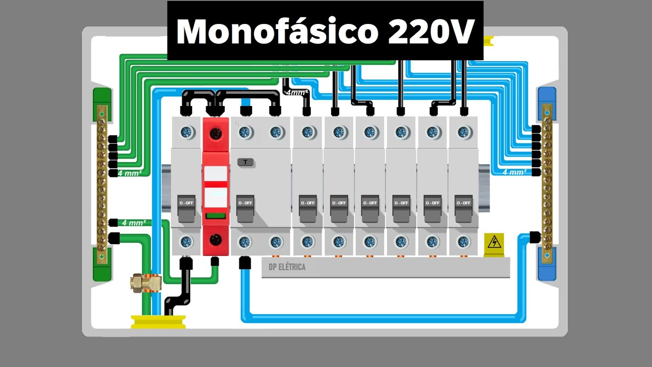 Quadro MONOFÁSICO 220V, como dimensionar e instalar os componentes (passo a passo).