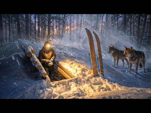 Hiding in a Huge Frozen HOUSE UNDERGROUND and Spent a COLD Night