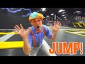 Learn With Blippi At An Indoor Trampoline Park Learn About Animals That Jump Blippi Videos