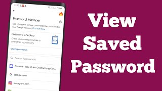 How To View Saved Passwords on Your Mobile || How to know all password saved in your google account