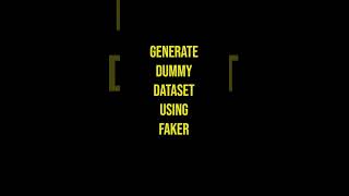 How to generate dummy data in Python for Data Analytics projects | Source code available #shorts