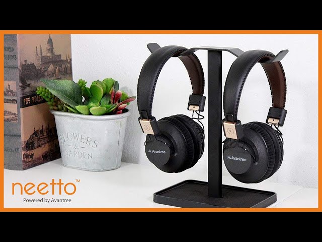 Vídeo relacionado con Avantree Neetto Soporte para Auriculares Dobles de Mesa, Soporte de Auriculares, Soporte Exhibidor para Auriculares de Juego - HS908 Nuevo