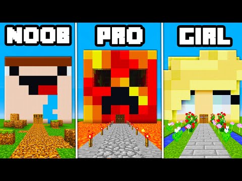 Noob Vs Pro Vs Girl *Epic* House Battle! ( Preston Minecraft)