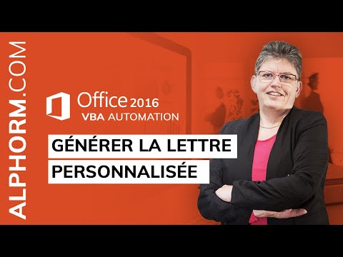 Générer la lettre personnalisée sous Office 2016 VBA Automation