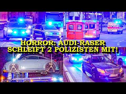 +++ HORROR: ZWEI POLIZISTEN VON AUDI-RASER MITGESCHLEIFT +++ VERKEHRSKONTROLLE ESKALIERT IN HAMBURG