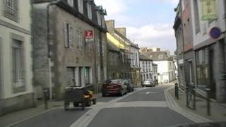 preview picture of video 'Driving On Rue des Cieux & Place Aristide Briand D14, Huelgoat, Brittany, France 12th April 2010'