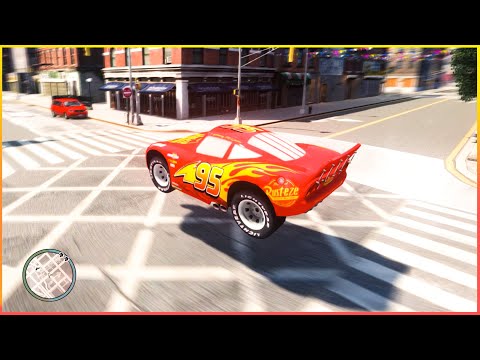 Crazy Rayo Lightning McQueen Car Crash Testing Ep.3 - GTA 4