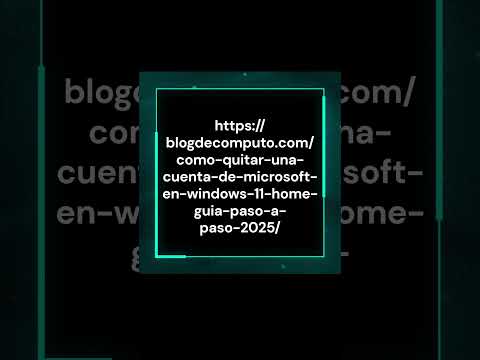 Cómo quitar una cuenta de Microsoft en Windows 11 Home Guía paso a paso 2025 #windows