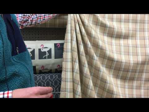 Retro Beige Plaid Upholstery  Drapery Fabric | 54"W | By the yard