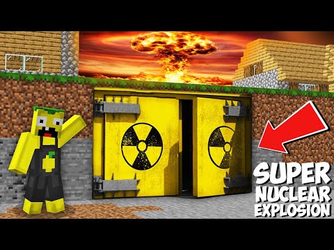 Can I hide FROM A POWERFUL NUCLEAR EXPLOSION INSIDE THIS BUNKER in Minecraft ? SECRET BASE !