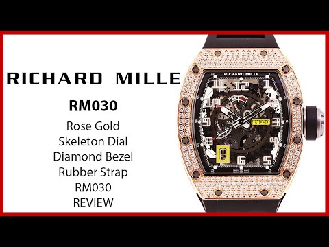 ▶ Richard Mille Declutchable Rotor Rose Gold Skeleton Dial Diamond Bezel Rubber Strap RM030 - REVIEW