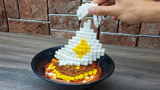 Lego Omelet Rice / Lego In Real Life / Stop Motion Cooking & ASMR