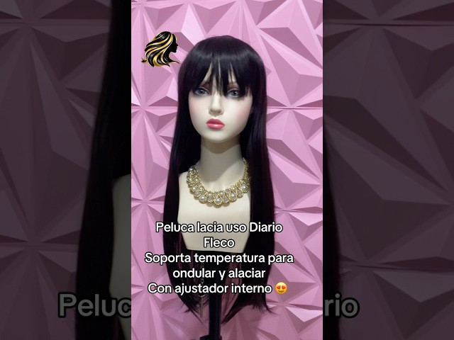 Vídeo relacionado con LUFFLOK Peluca negra larga y lacia para mujer, pelo natural hasta los hombros con flequillo plano, peluca sintética resistente al calor para uso diario y fiesta de disfraces, 71 cm, Negro