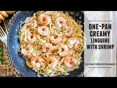 The Healthiest Creamy Shrimp Linguine | Easy 30 Minute One-Pan Recipe
