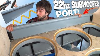 Making a 22hz Subwoofer PORT w/ Adjustable Tuning for BEST BASS! Custom LOUD N' LOW Car Audio Ports!