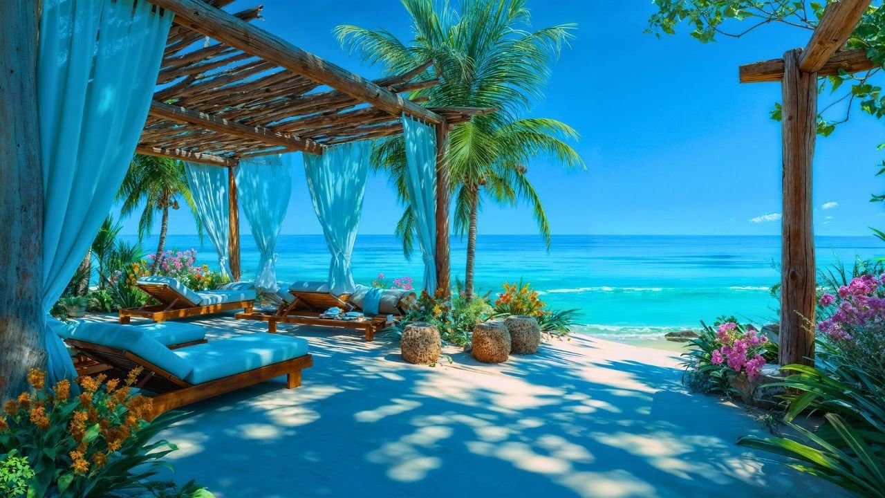 Tropical Bossa Nova Beach 🌴 Chill Brazilian Jazz Music for Relaxation & Work | Ocean Lounge Vibes