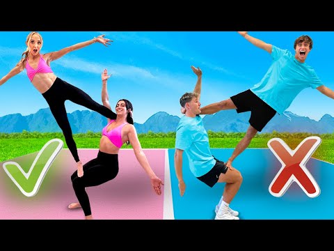 Girls VS Boys Gymnastics Challenge! ft/ Rybka Twins