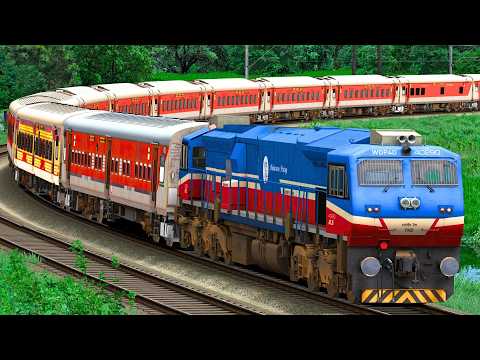 TRAIN CROSSING HIGH SPEED IN CURVED RAIL | BUMPY RAILROAD | Train Simulator | Railwork | NTG GAMING