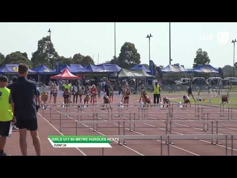 Girls U11 60m Hurdles Heat 1 - 2019 State Track and Field Championships // LAVicTV