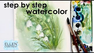 EASY Watercolor Lilly of the Valley Flowers