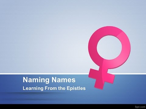 01/15/17 East End Church of Christ: Sunday Sermon: "Naming Names"